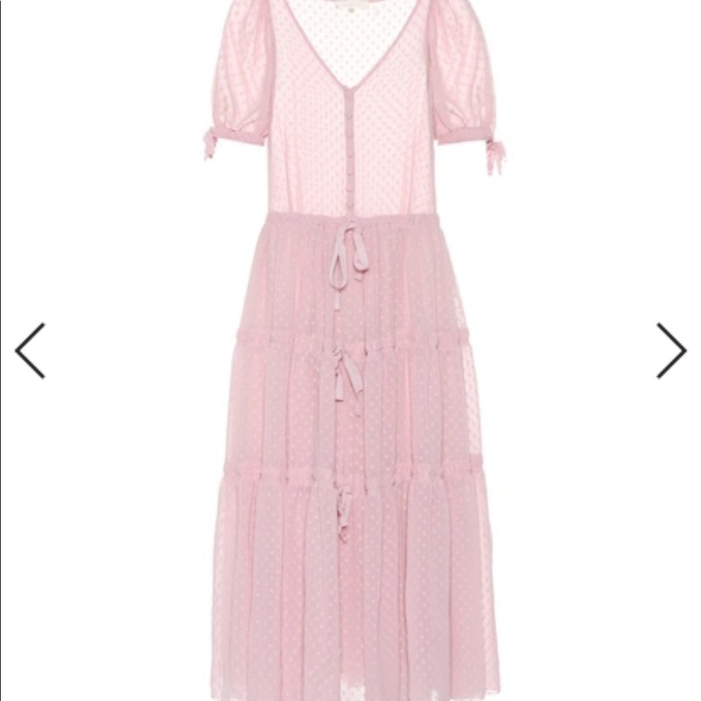 LoveShackFancy Serena Tiered Sheer Maxi Dress In Eros, size s, new with tags.